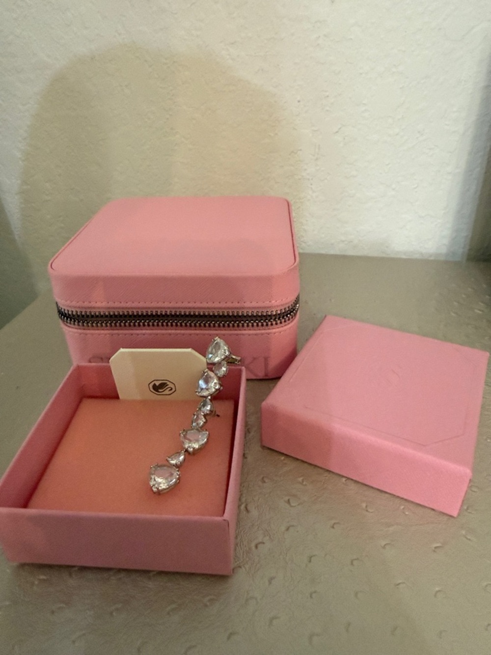 Swarovski Asymmetric 1  Ear cuffs , silver crystal preowned mint condition - Picture 6 of 7